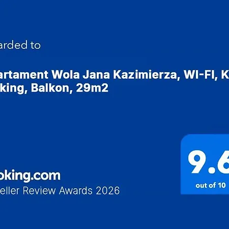 Wola Jana Kazimierza, Wi-fi, Klima, Parking, Balkon, 29m2 Apartment